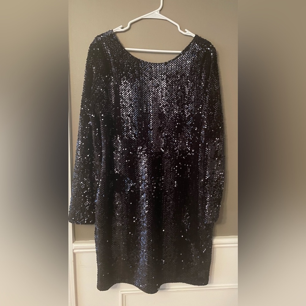 Loft black sequence dress